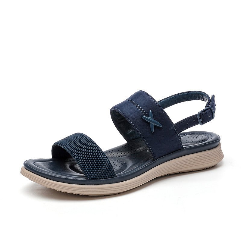 Casual Double Strap Ankle Sandals with Buckle Closure - THEONE APPAREL