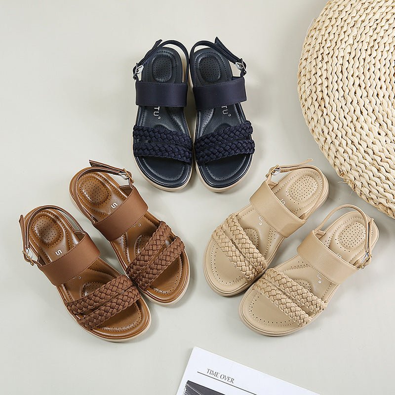 Casual Fabric Slip On Open Toe Sandals - THEONE APPAREL