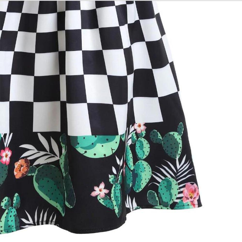 Checkered Craze Cactus Blossom Skirt - THEONE APPAREL